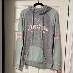 MV Sport Gray and Green Cooperstown NY Hoodie